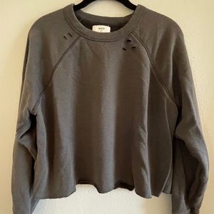 distressed crop sweatshirt